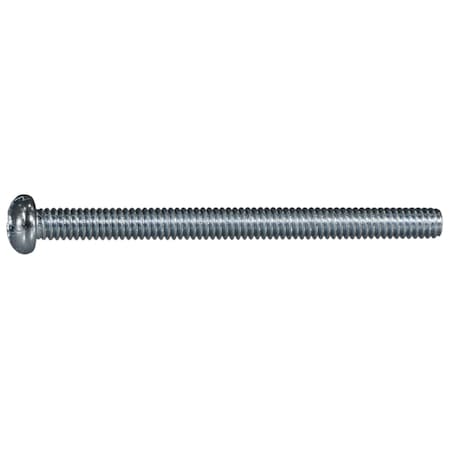 #8-32 X 2 In Combination Phillips/Slotted Round Machine Screw, Zinc Plated Steel, 100 PK